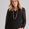 Tops NoniB | Noni B Long Sleeve Collared Blouse