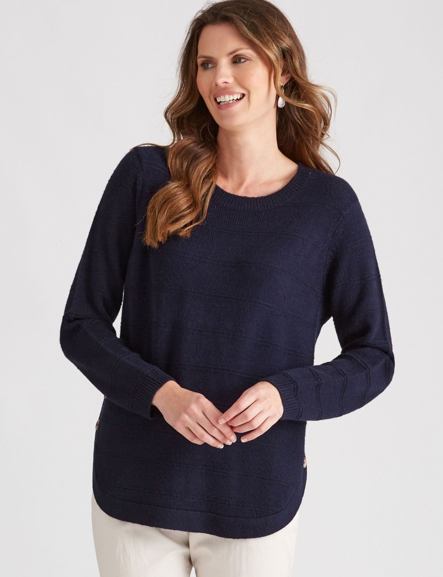 Knitwear WLane | W.Lane Rib Button Detail Pullover