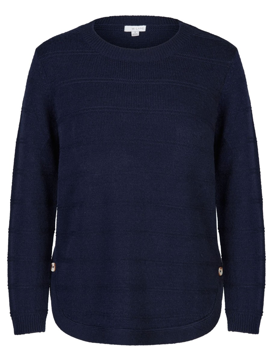 Knitwear WLane | W.Lane Rib Button Detail Pullover