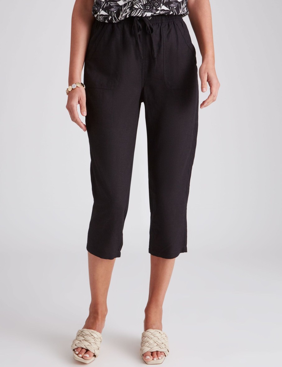 Bottoms WLane | W.Lane Crop Linen Pant