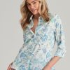 Tops NoniB | Noni B Cotton Voile Print Shirt