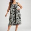 Dresses Beme | Beme Sleeveless Below The Knee Overlay Dress