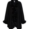 Knitwear LizJordan | Liz Jordan 3/4 Faux Fur Trim Edge Cardi