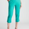 Bottoms WLane | W.Lane Stud Detail Linen Crop Pants