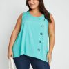 Tops Beme | Beme Sleeveless Woven Eyelet Tankini