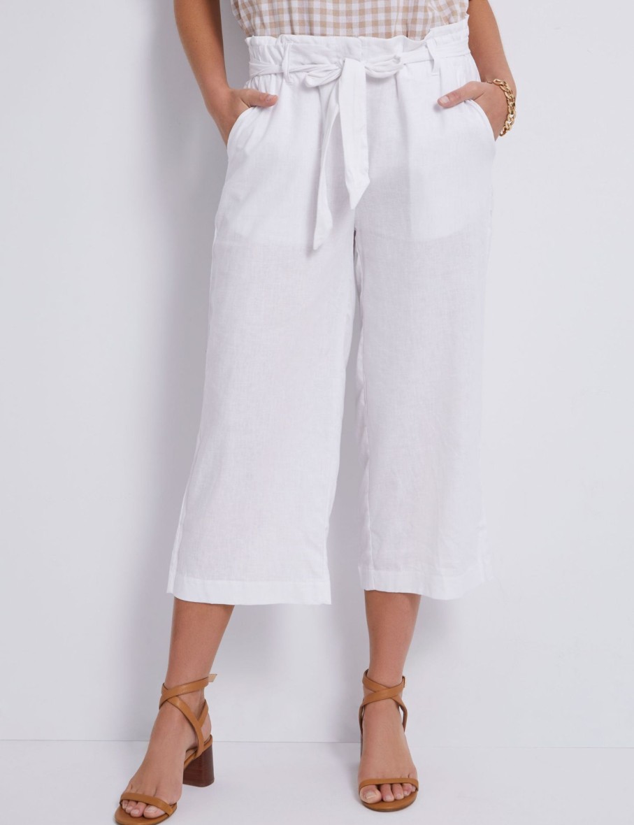 Bottoms Katies | Katies Linen Crop Pants