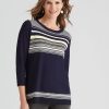 Knitwear WLane | W.Lane Stripe Colour Block Pullover Top