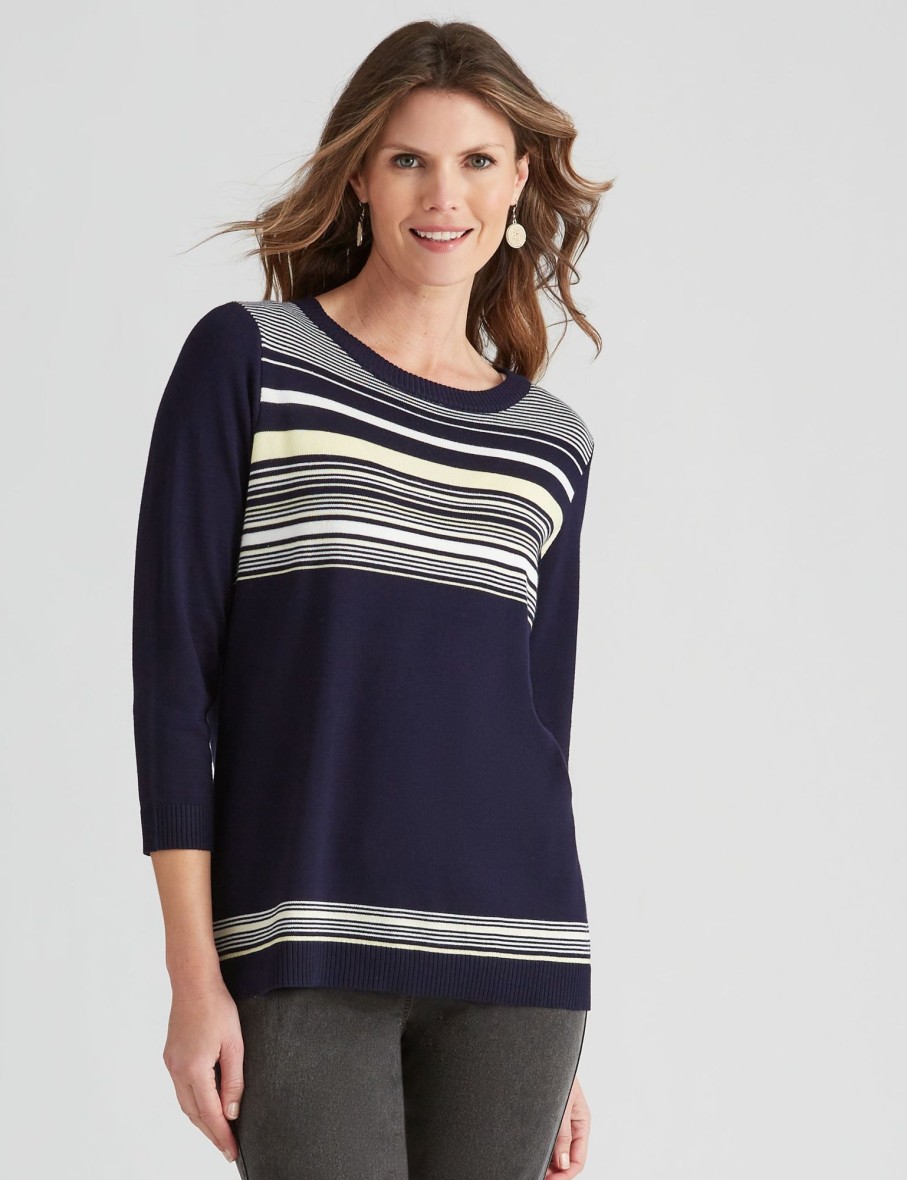 Knitwear WLane | W.Lane Stripe Colour Block Pullover Top