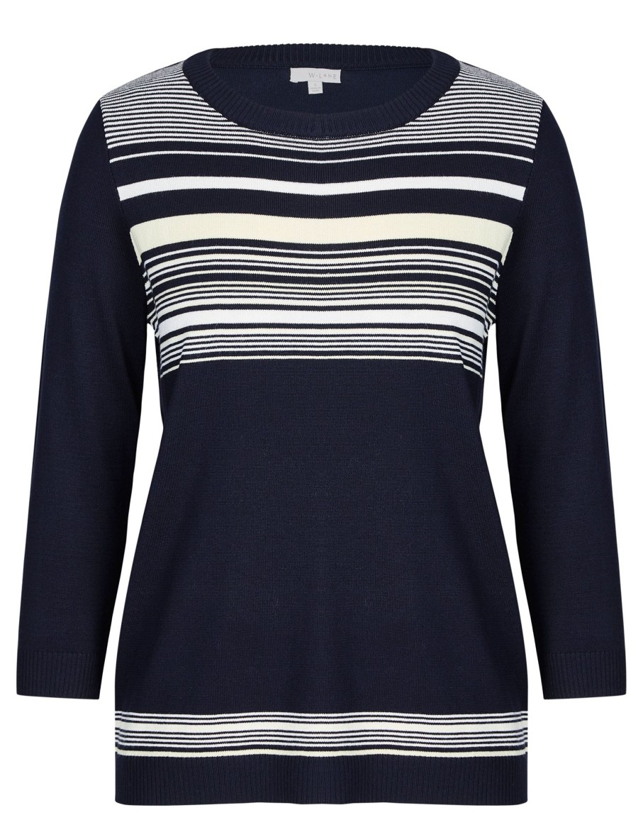 Knitwear WLane | W.Lane Stripe Colour Block Pullover Top