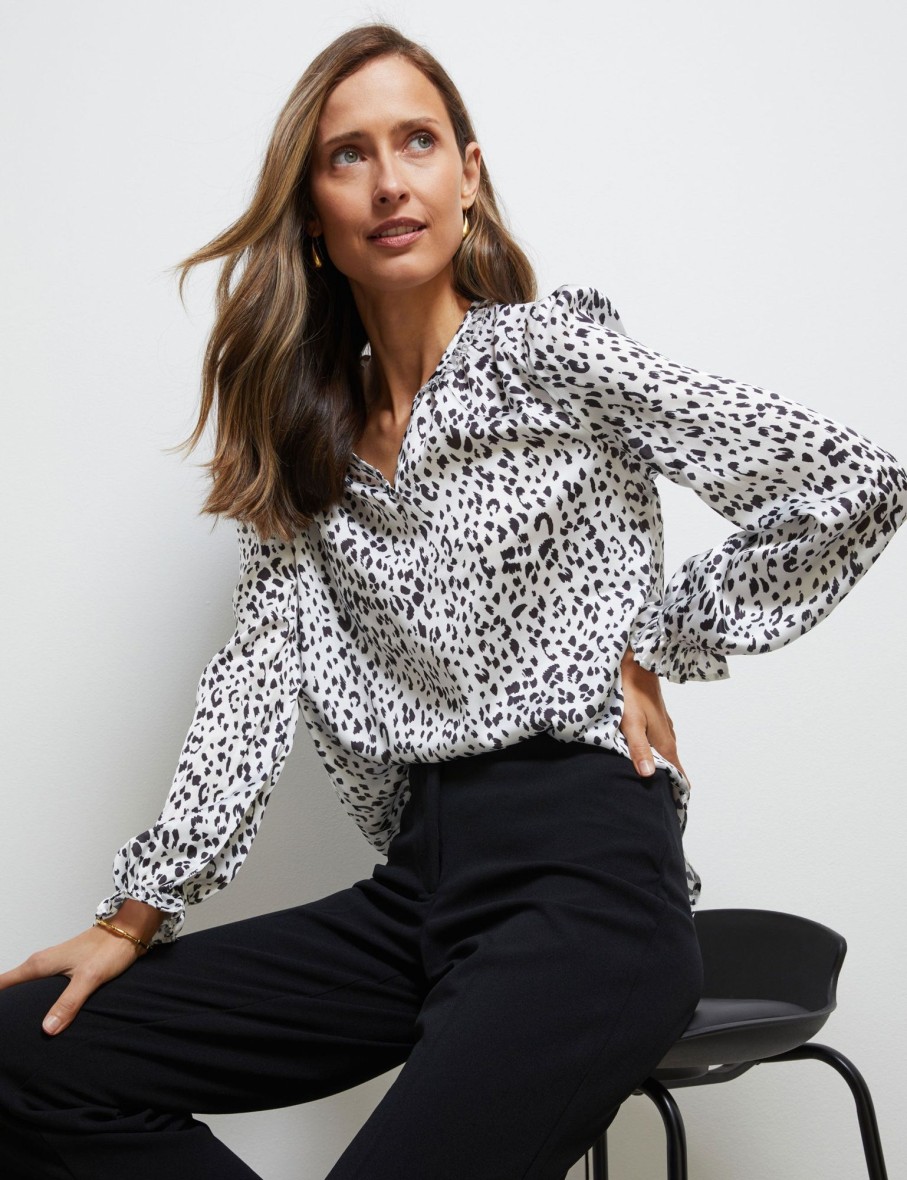 Tops NoniB | Frill Neck Printed Top