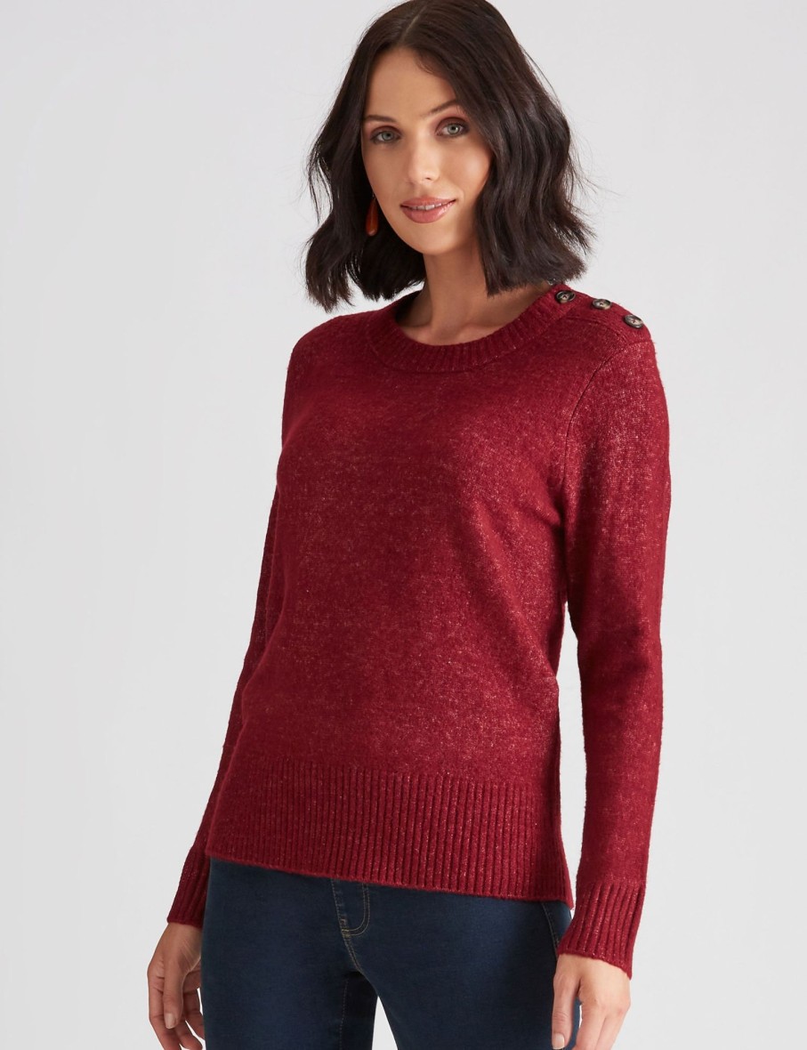 Knitwear Katies | Katies Button Textured Knit Jumper