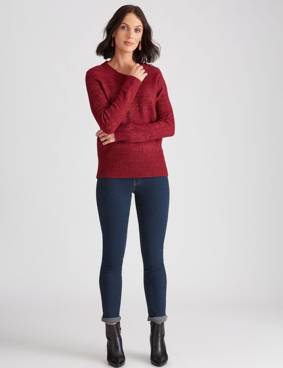 Knitwear Katies | Katies Button Textured Knit Jumper