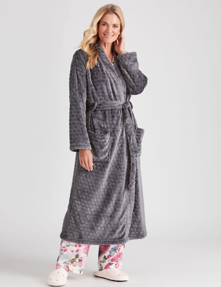 Sleepwear NoniB | Nonib Plush Polka Dot Robe