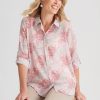 Tops NoniB | Noni B Floral Print Chiffon Shirt