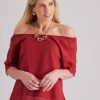 Tops NoniB | Noni B Embroidery Woven Top