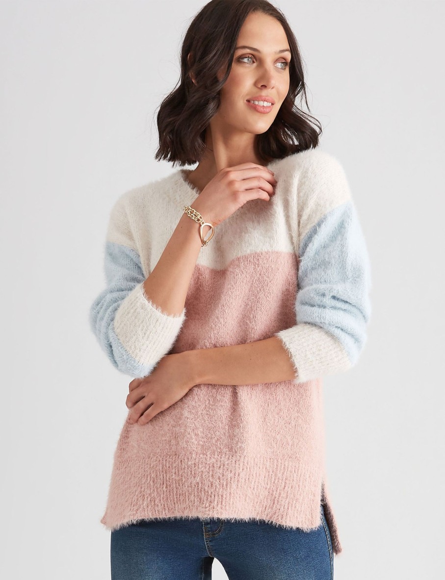 Knitwear Katies | Katies Fluffy Colour Block Jumper