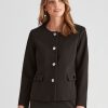 Outerwear LizJordan | Liz Jordan Woven Button Jacket