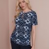 Tops NoniB | Keyhole Neck Printed Top