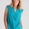 Tops NoniB | Noni B Knot Front Collared Top