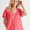 Tops Millers | Millers Knit Broidery Top With Frill Sleeve