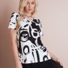 Tops NoniB | Abstract Print V-Neck Knit Top