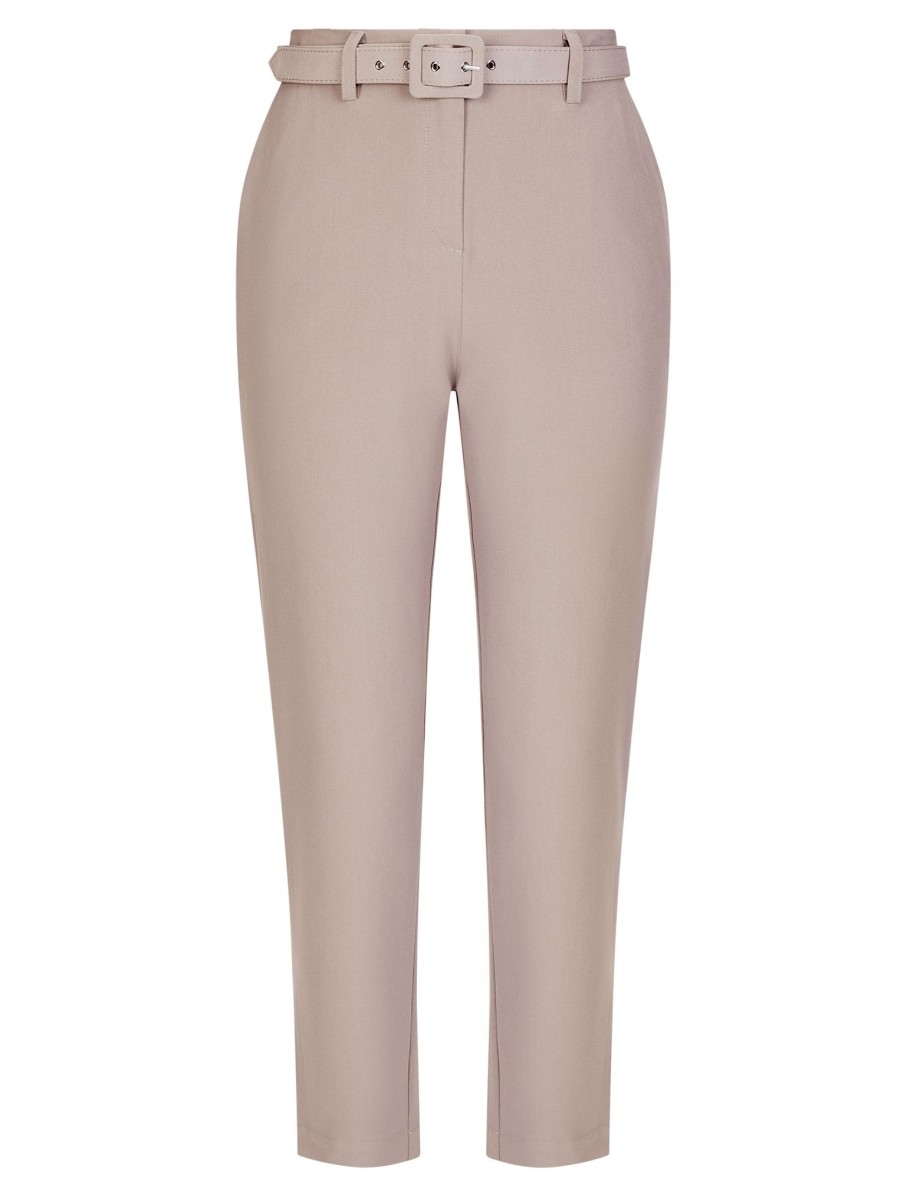 Bottoms LizJordan | Liz Jordan Slim Leg Belt Pant