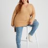 Knitwear Beme | Beme Stepped Hem V Neck Jumper