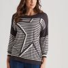 Knitwear Katies | Katies Cotton Blend Stripe Star Jumper