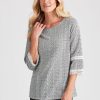 Tops NoniB | Noni B Knitwear Lace Up Detail Top