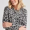 Tops NoniB | Noni B Fluffy Knitwear Animal Print Top