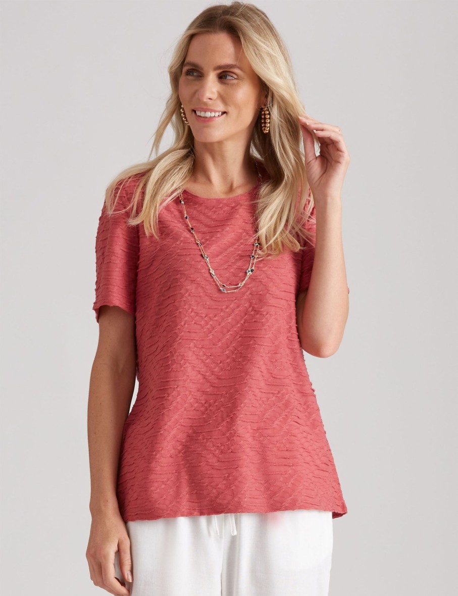 Tops Millers | Millers Short Sleeve Textured Scoop Neck Top