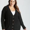 Knitwear Beme | Beme Long Sleeve Chunky Knitwear Cardigan