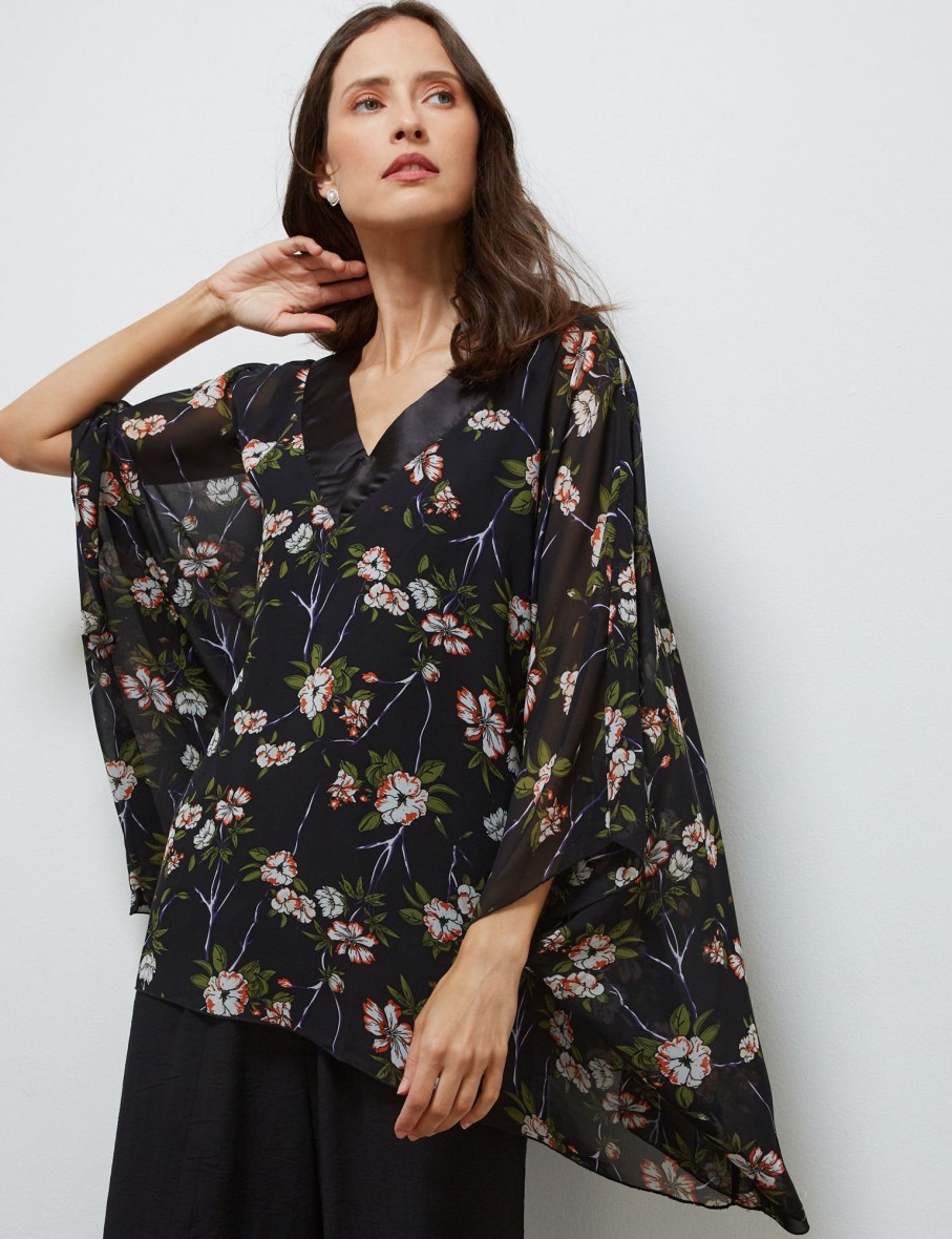 Tops NoniB | Noni B V-Neck Printed Kaftan Top