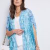 Outerwear Katies | Katies Printed Beaded Kimono