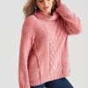 Knitwear Rockmans | Rockmans Long Sleeve Chenille Cowl Knitwear Top