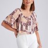 Tops NoniB | Noni B Frill Sleeve Hotfix Kaftan Top