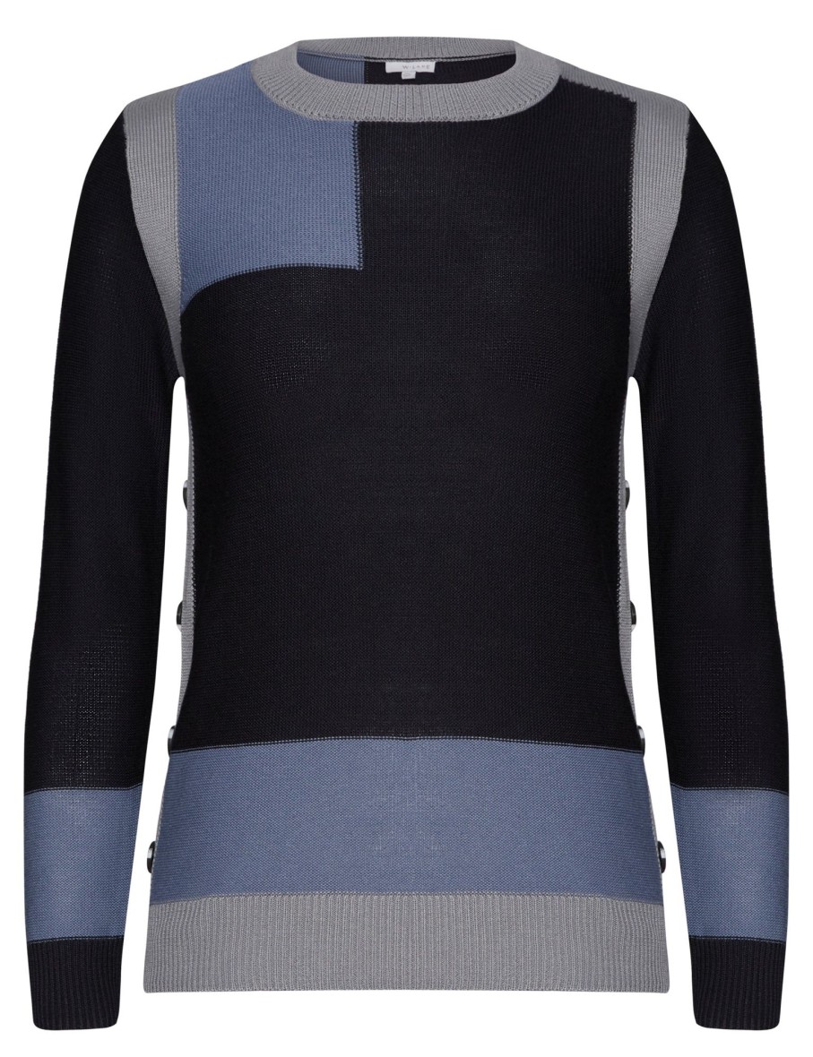 Knitwear WLane | W.Lane Color Block Side Buttons Jumper