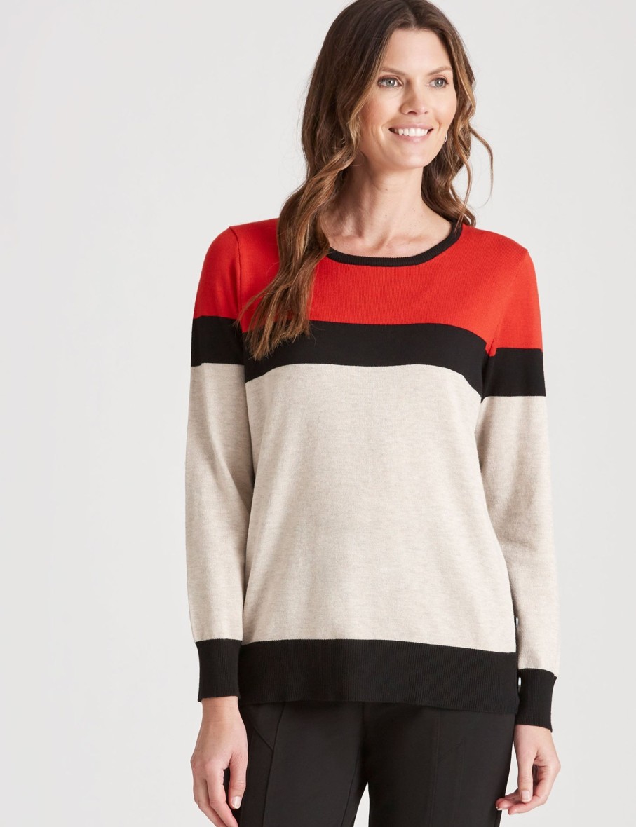 Knitwear WLane | W.Lane Colour Block Pullover Top