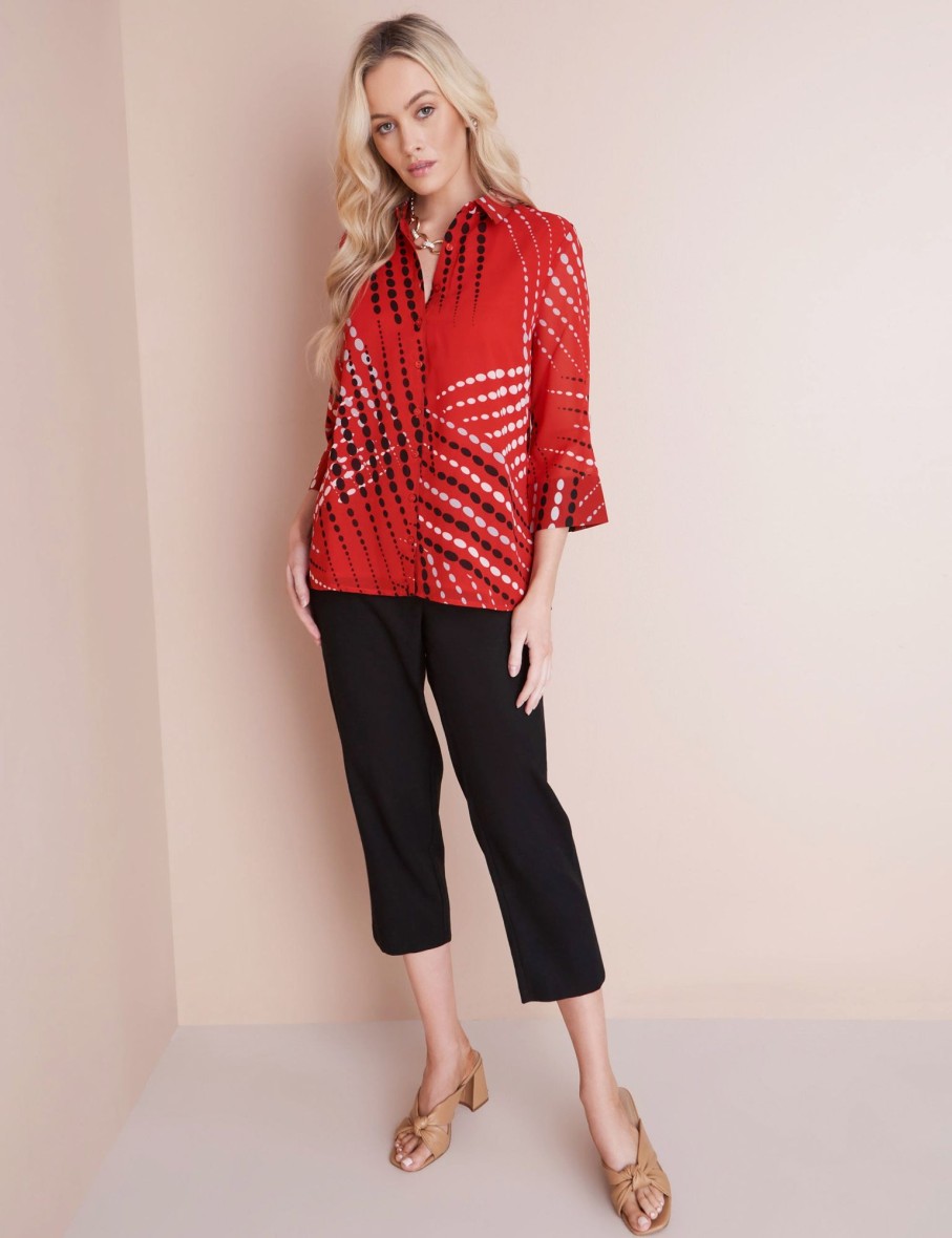 Tops NoniB | Collared Spot Print Shirt