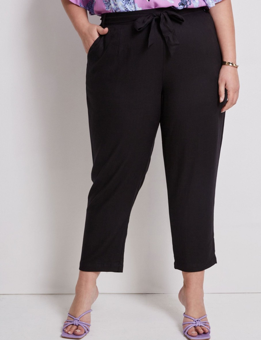 Bottoms Autograph | Autograph Full Length Belted Linen Pants