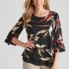 Tops NoniB | Noni B Overlay Leaf Print Top