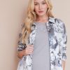 Outerwear NoniB | Knit Print Denim Style Jacket