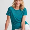 Tops NoniB | Noni B Round Neck Embroidered Rib Top