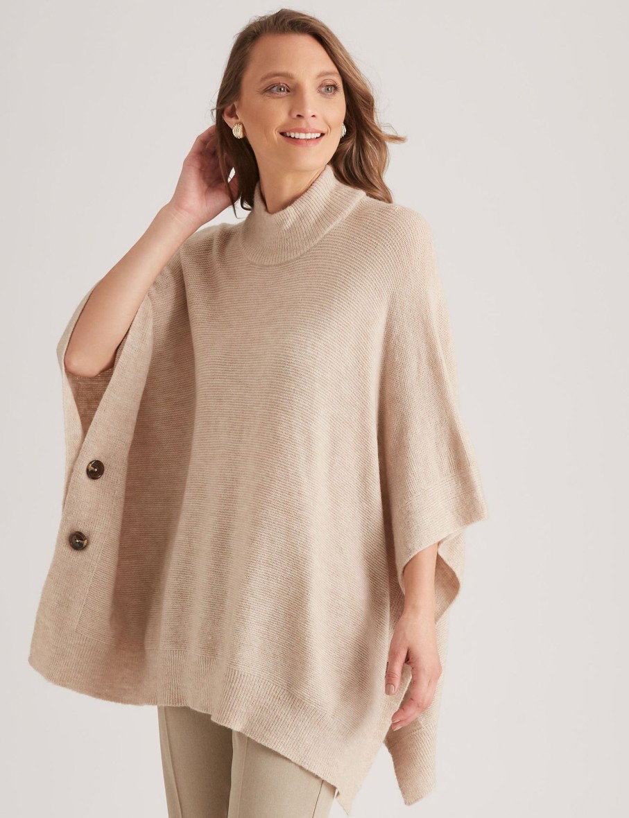 Knitwear LizJordan | Liz Jordan Mock Neck Poncho