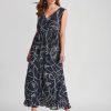 Dresses LizJordan | Liz Jordan V Neck Waist Tie Maxi Dress