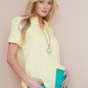 Tops NoniB | Noni B Short Sleeve Plain Linen Blouse