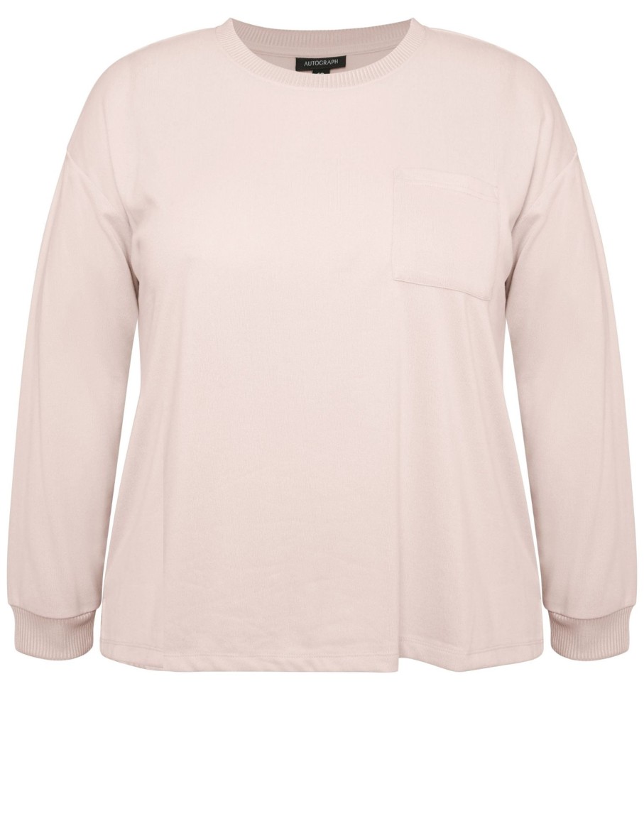 Sleepwear Autograph | Autograph Knitwear Scoop Neck Long Sleeve Pocket Jumper