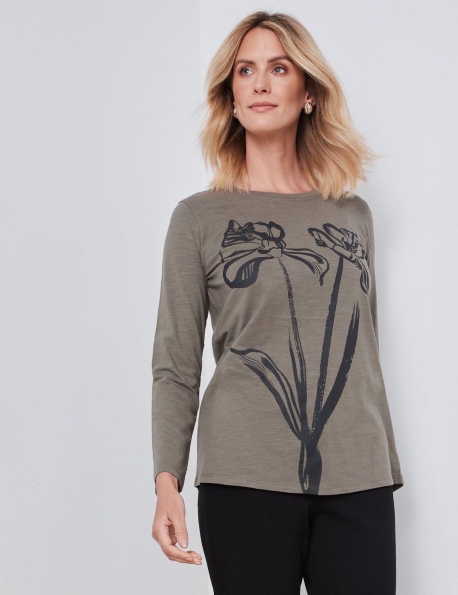 Tops NoniB | Long Sleeve Printed Tee