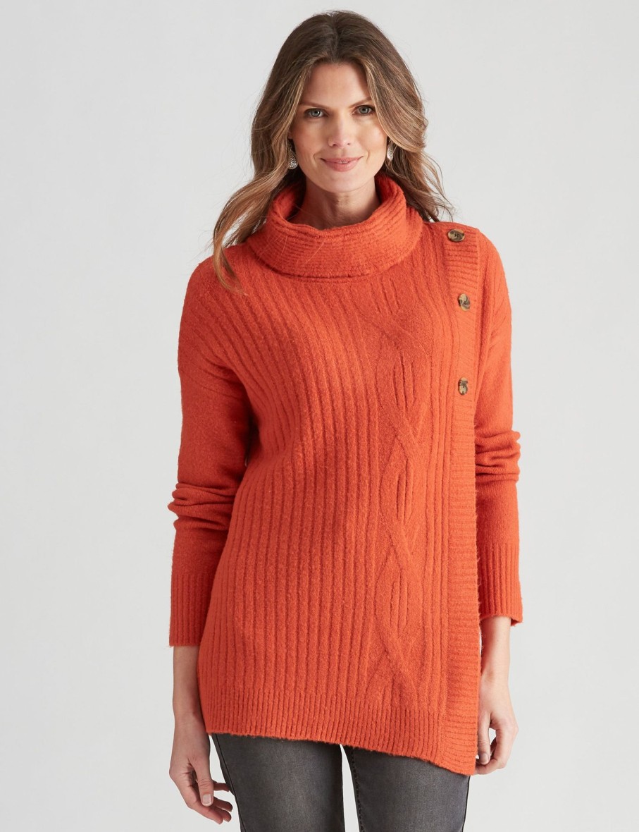 Knitwear WLane | W.Lane Assymetrical Cable Pullover Top