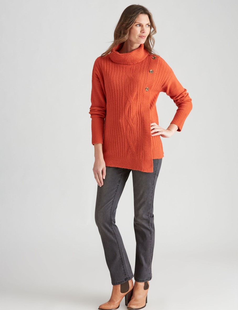 Knitwear WLane | W.Lane Assymetrical Cable Pullover Top